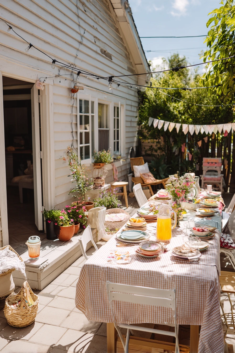 1. Backyard Brunch Setup