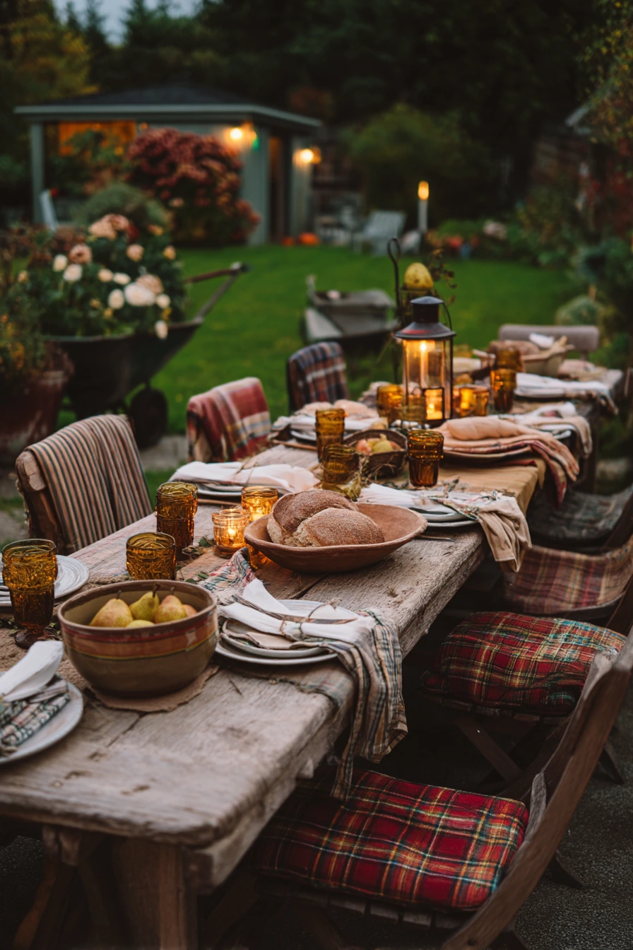 9. Rustic Harvest Party Table