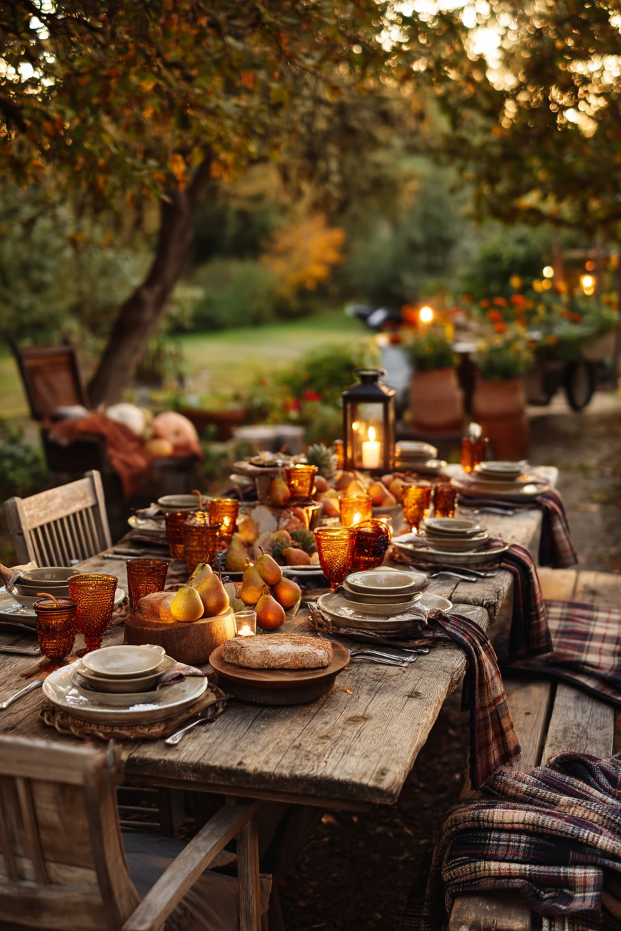 9. Rustic Harvest Party Table