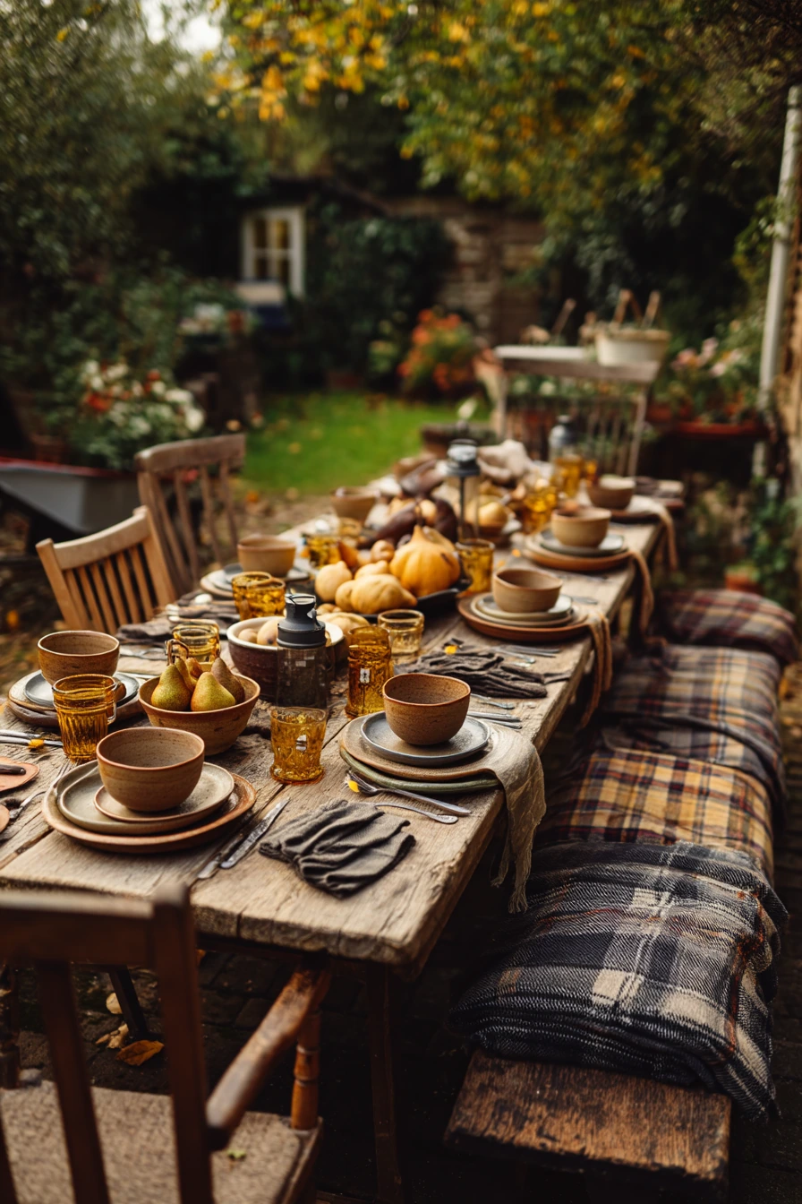 9. Rustic Harvest Party Table