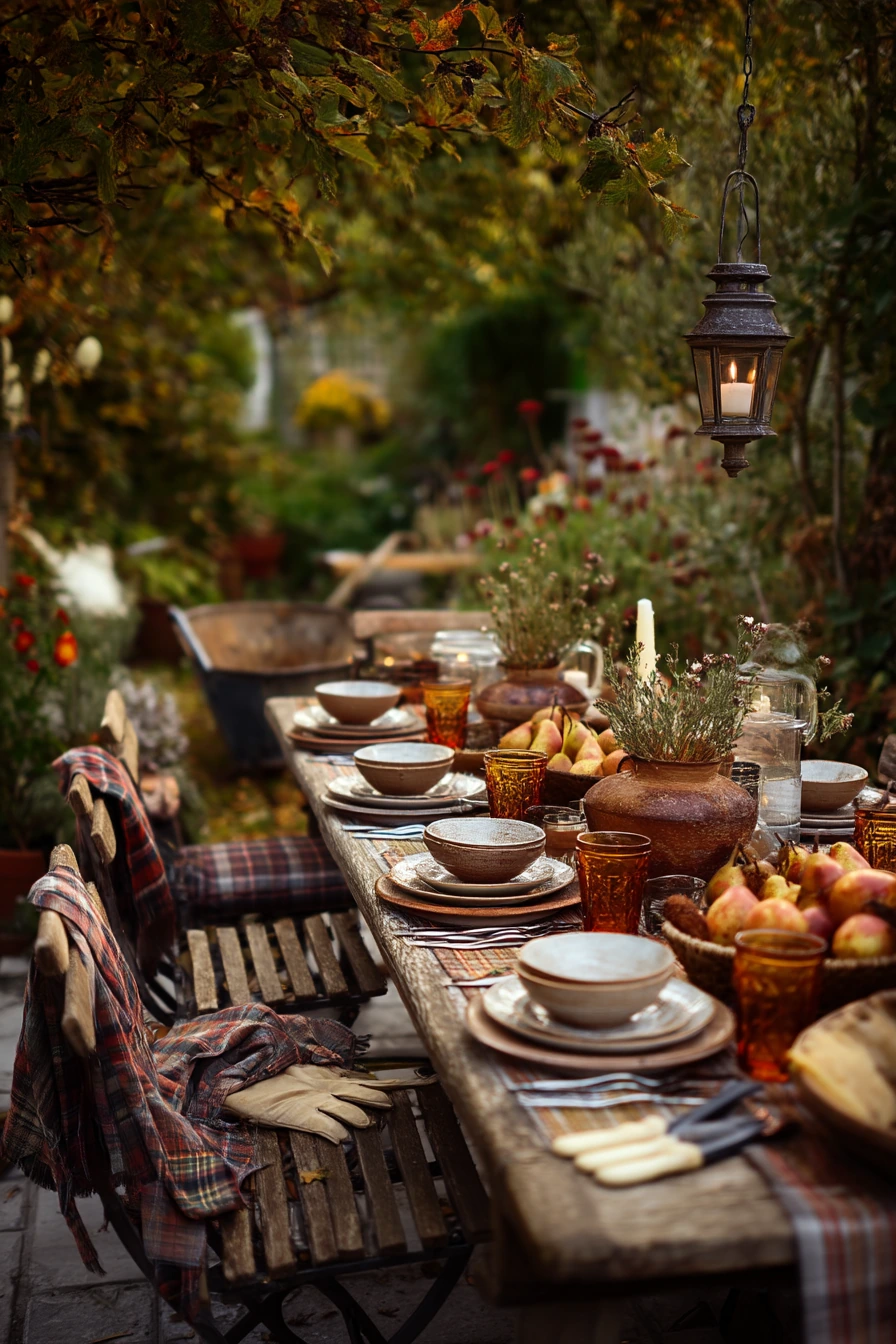 9. Rustic Harvest Party Table