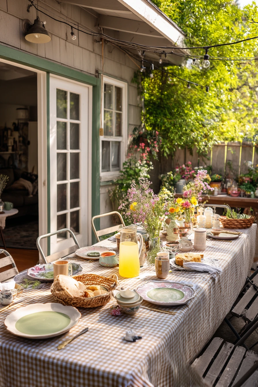 1. Backyard Brunch Setup