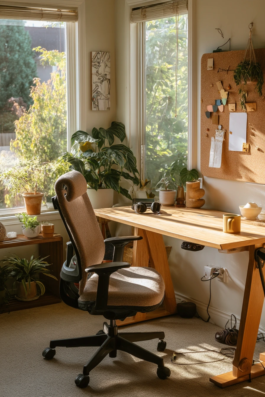 Garden Room Home Office with Plants