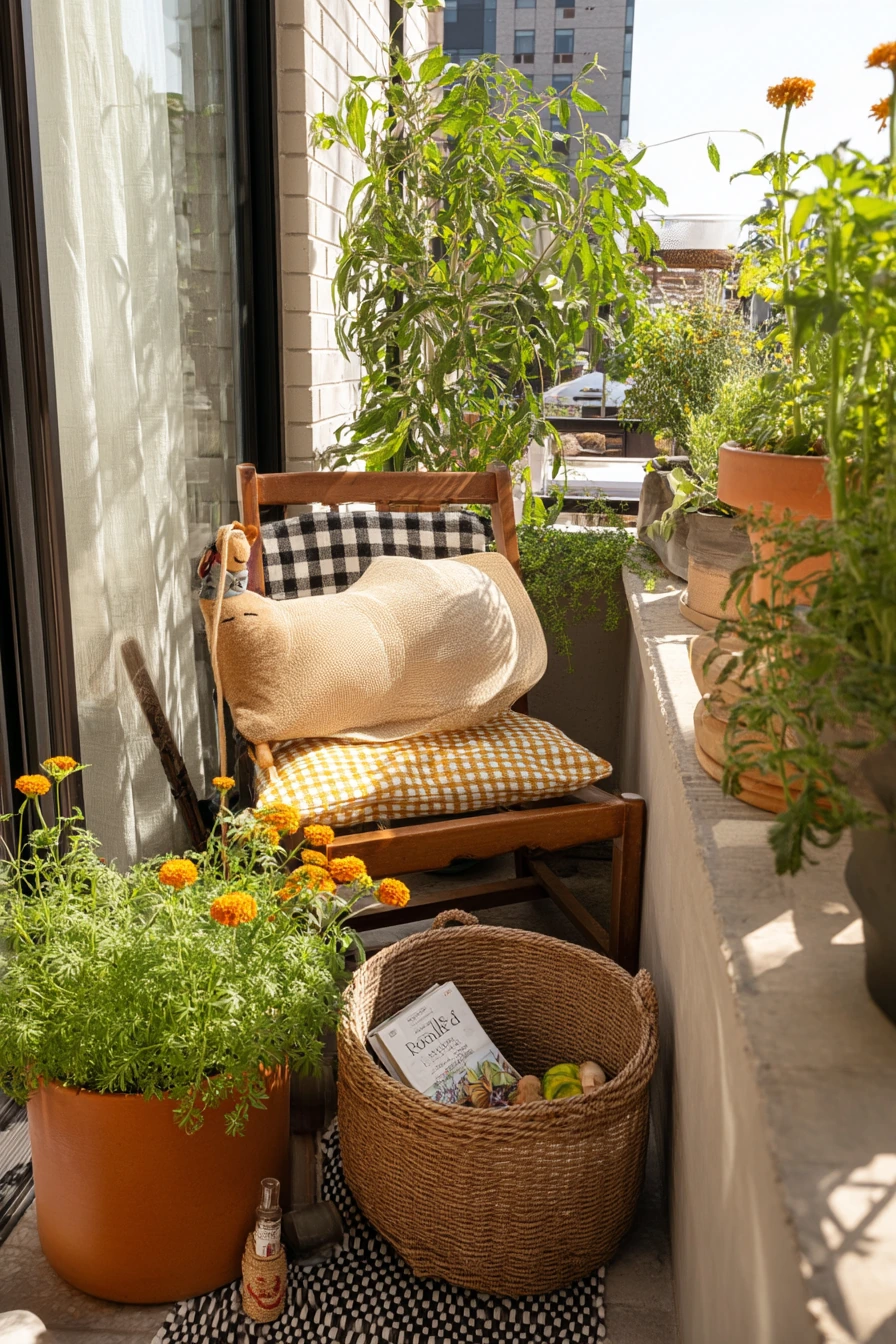 3. Small-Space Patio Scarecrow Idea