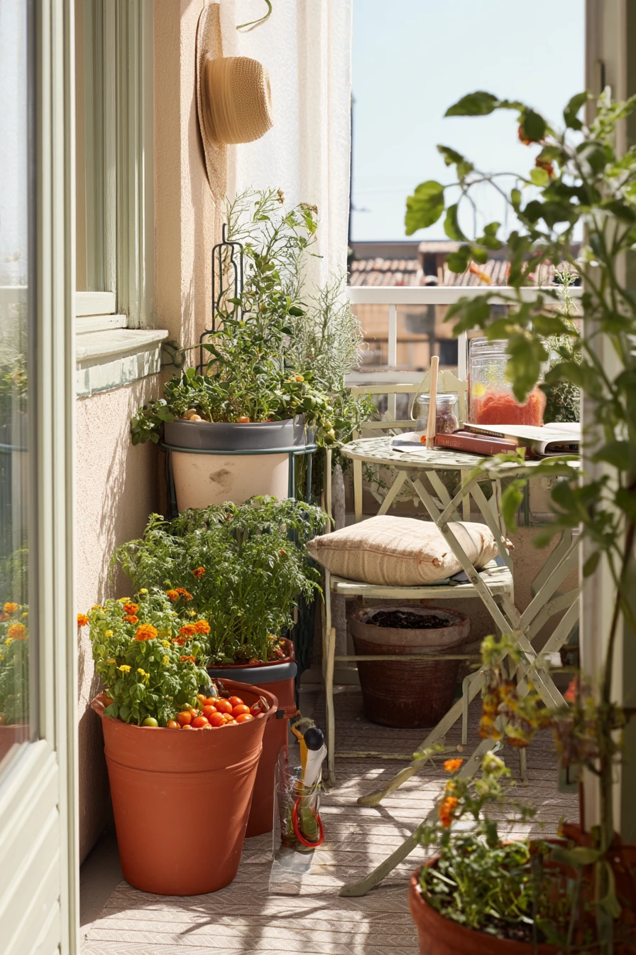 3. Small-Space Patio Scarecrow Idea