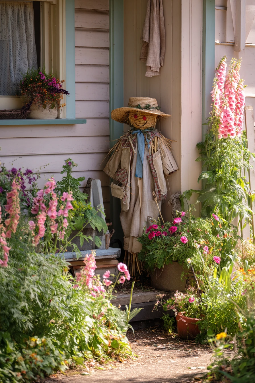 8. Cottage Garden Bird-Deterrent Idea