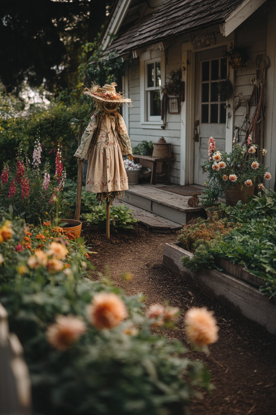 8. Cottage Garden Bird-Deterrent Idea