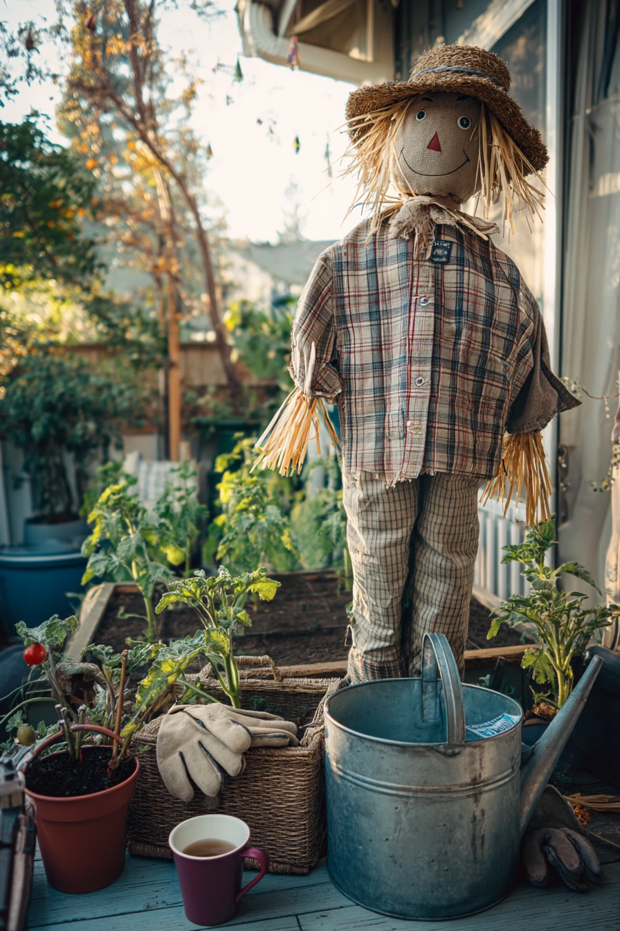 1. Family-Friendly Backyard Scarecrow Corner