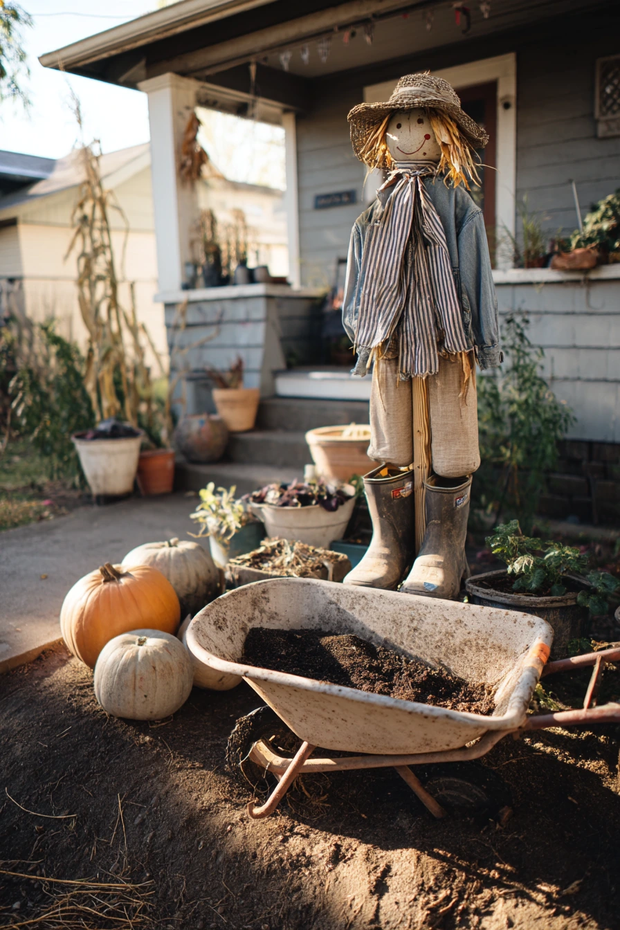2. Budget DIY Front-Yard Scarecrow