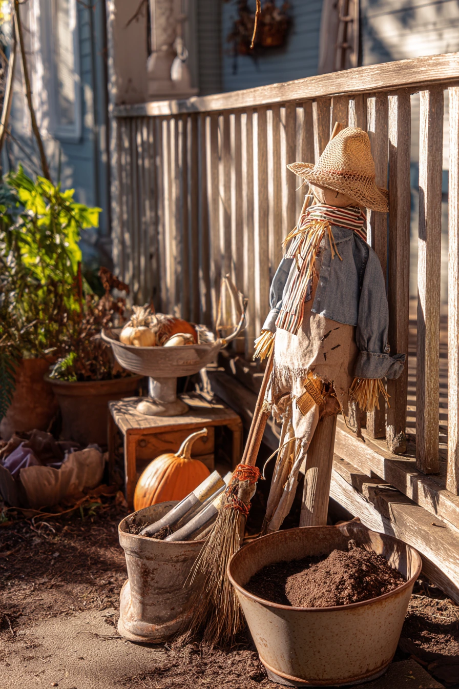 2. Budget DIY Front-Yard Scarecrow