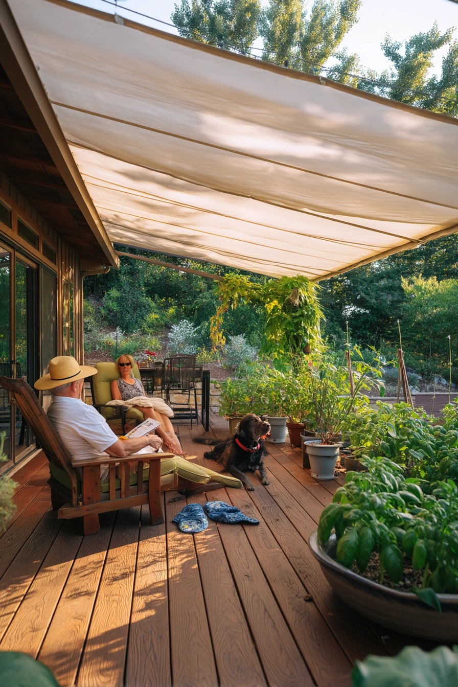 Retractable Awning for a Sun-Baked Deck