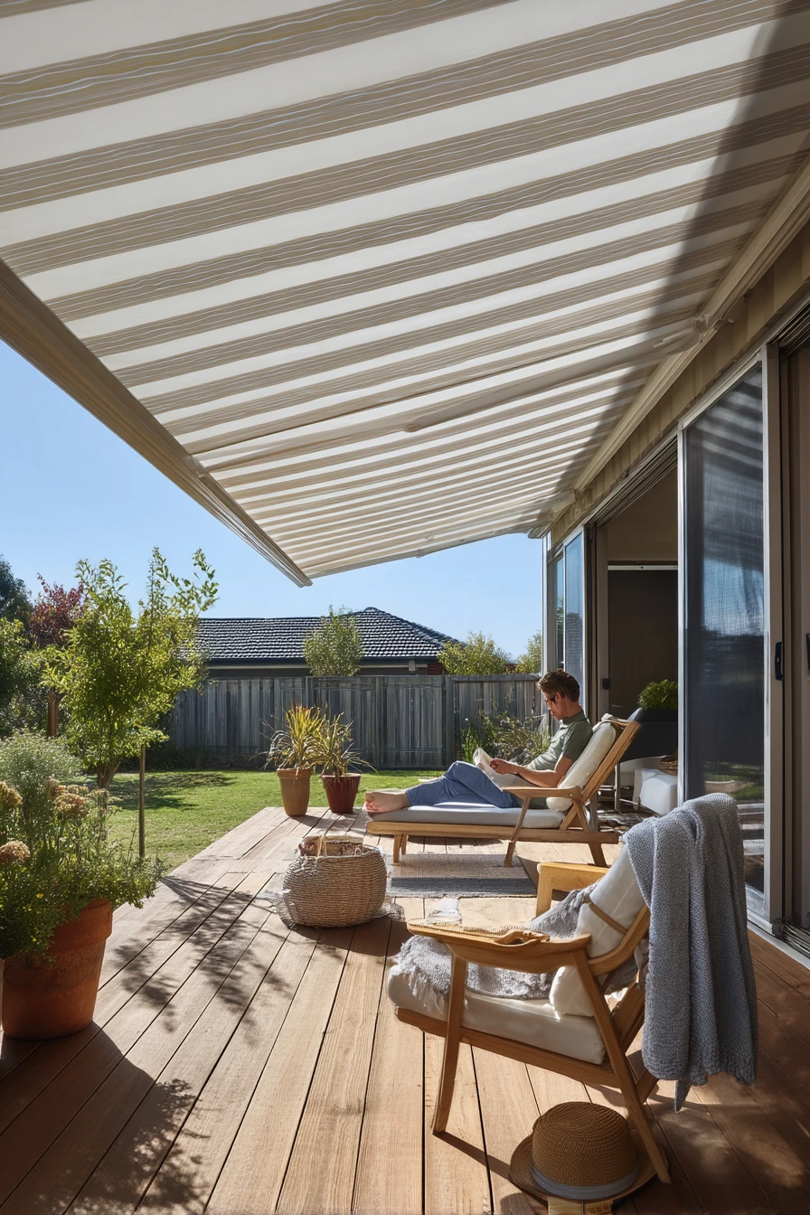 Retractable Awning for a Sun-Baked Deck