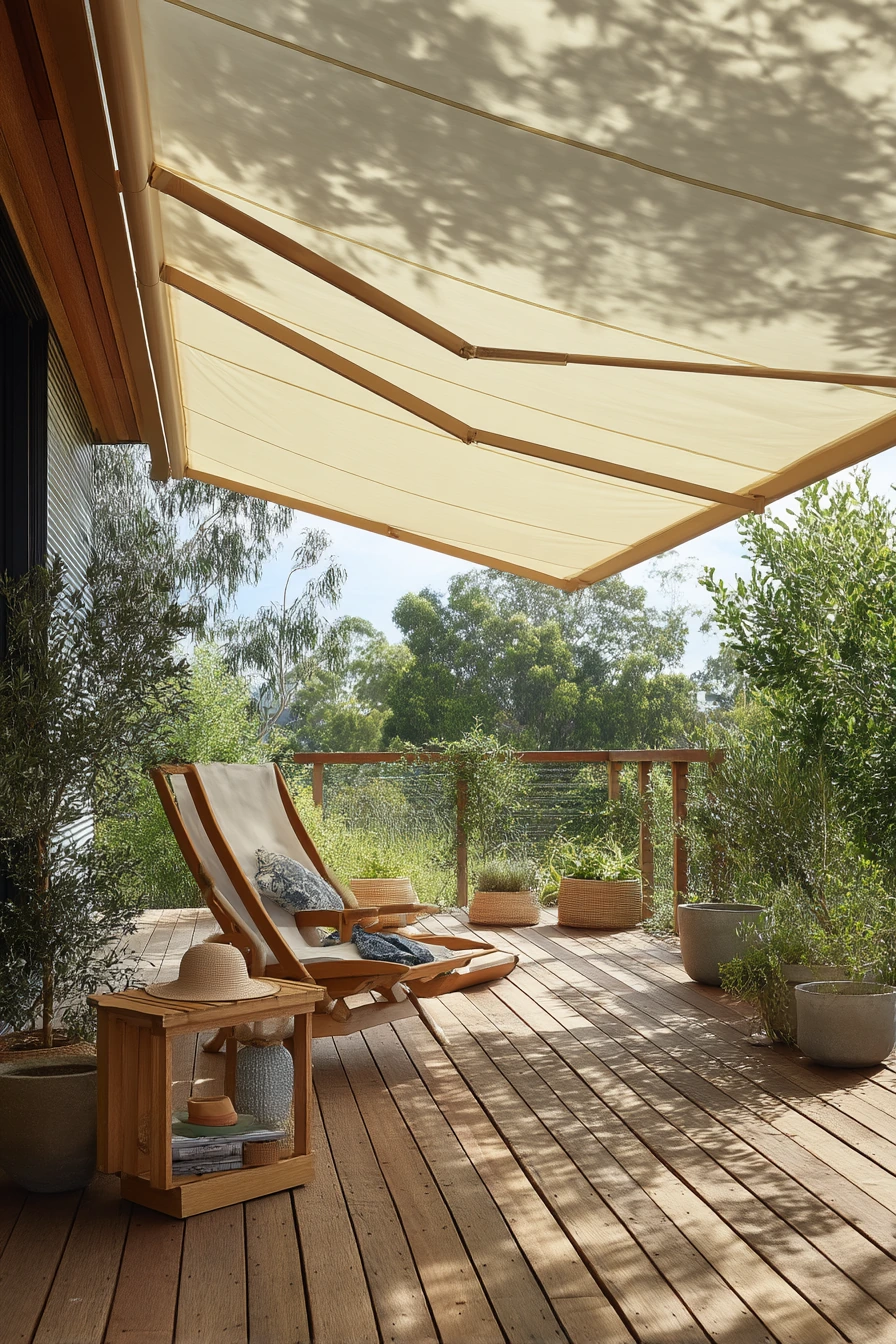 Retractable Awning for a Sun-Baked Deck