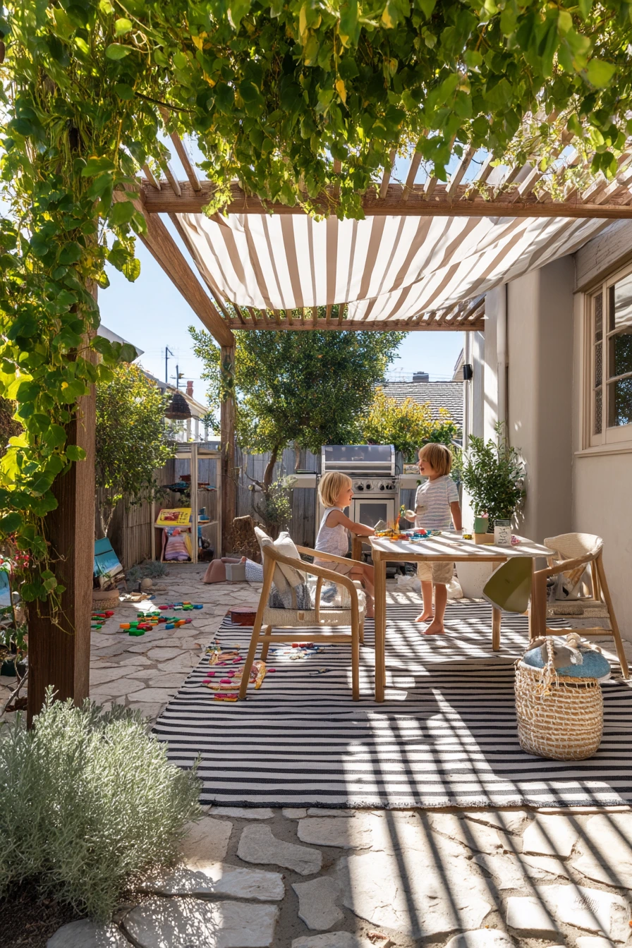 Pergola Shade for a Busy Family Patio