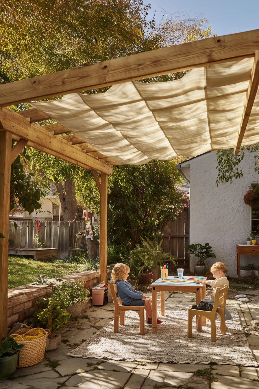 Pergola Shade for a Busy Family Patio