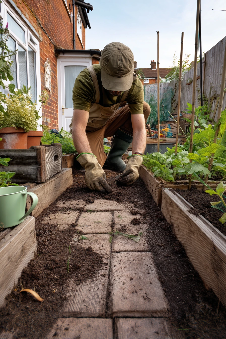 DIY Sleeper Path to the Vegetable Patch