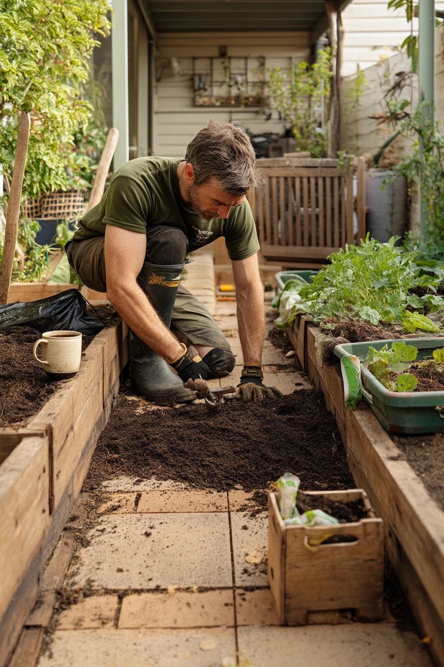 DIY Sleeper Path to the Vegetable Patch