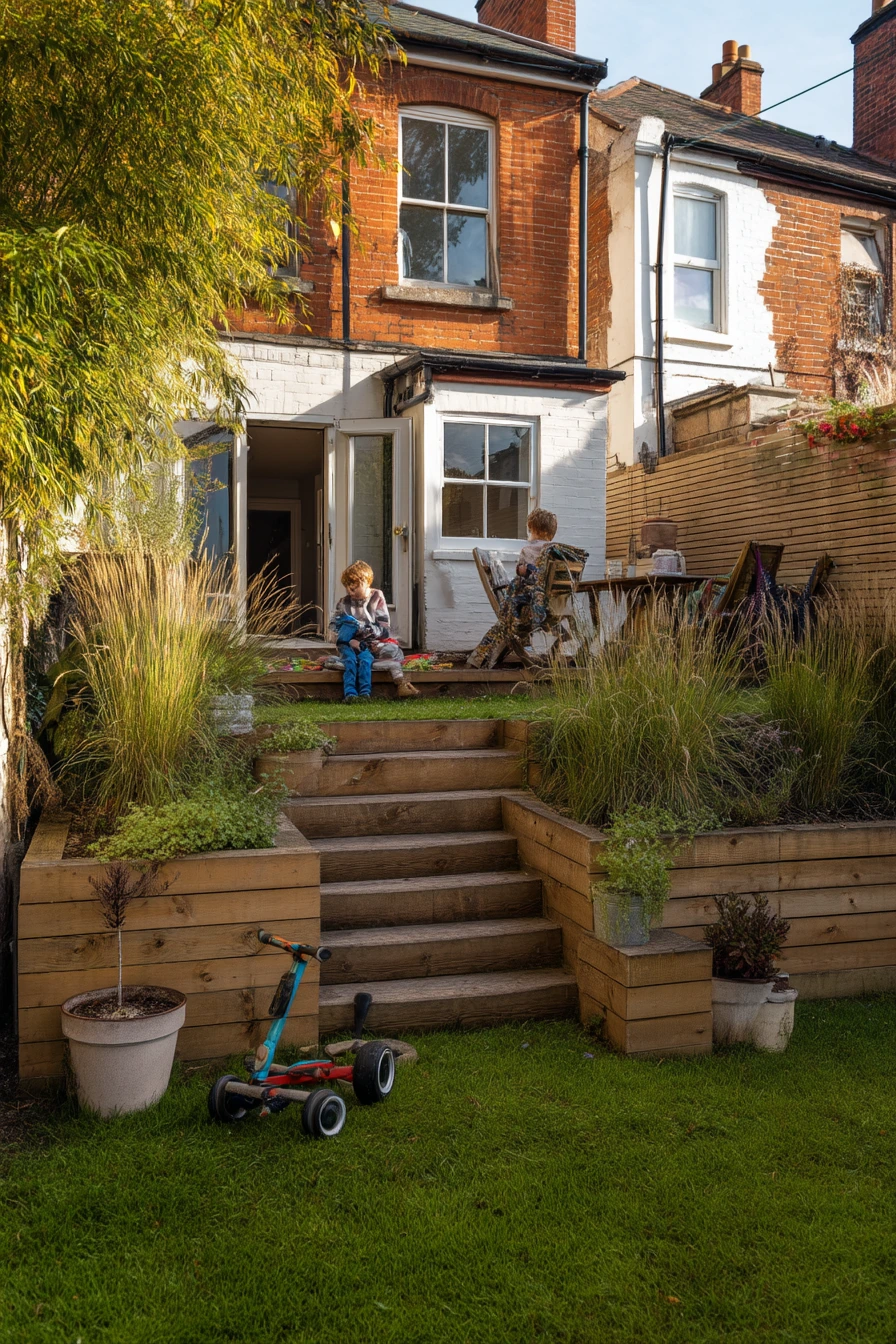 Sleeper Retaining Wall for a Sloped Garden