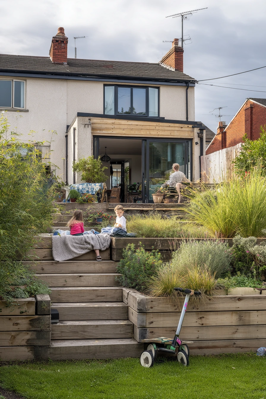Sleeper Retaining Wall for a Sloped Garden
