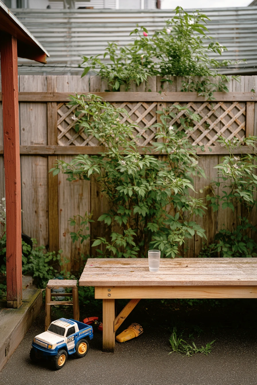 DIY Trellis Wall in a Starter Backyard