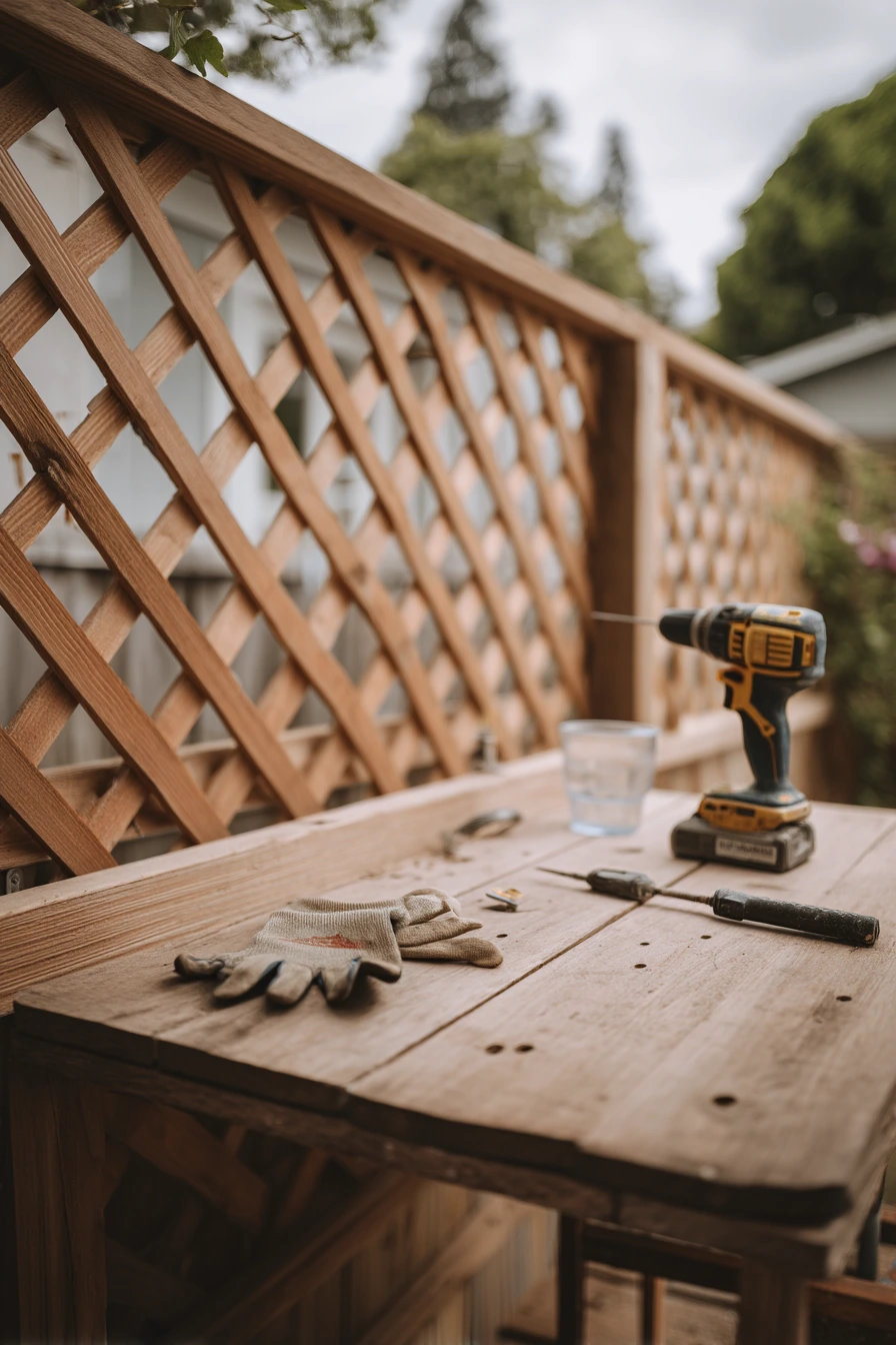 DIY Trellis Wall in a Starter Backyard
