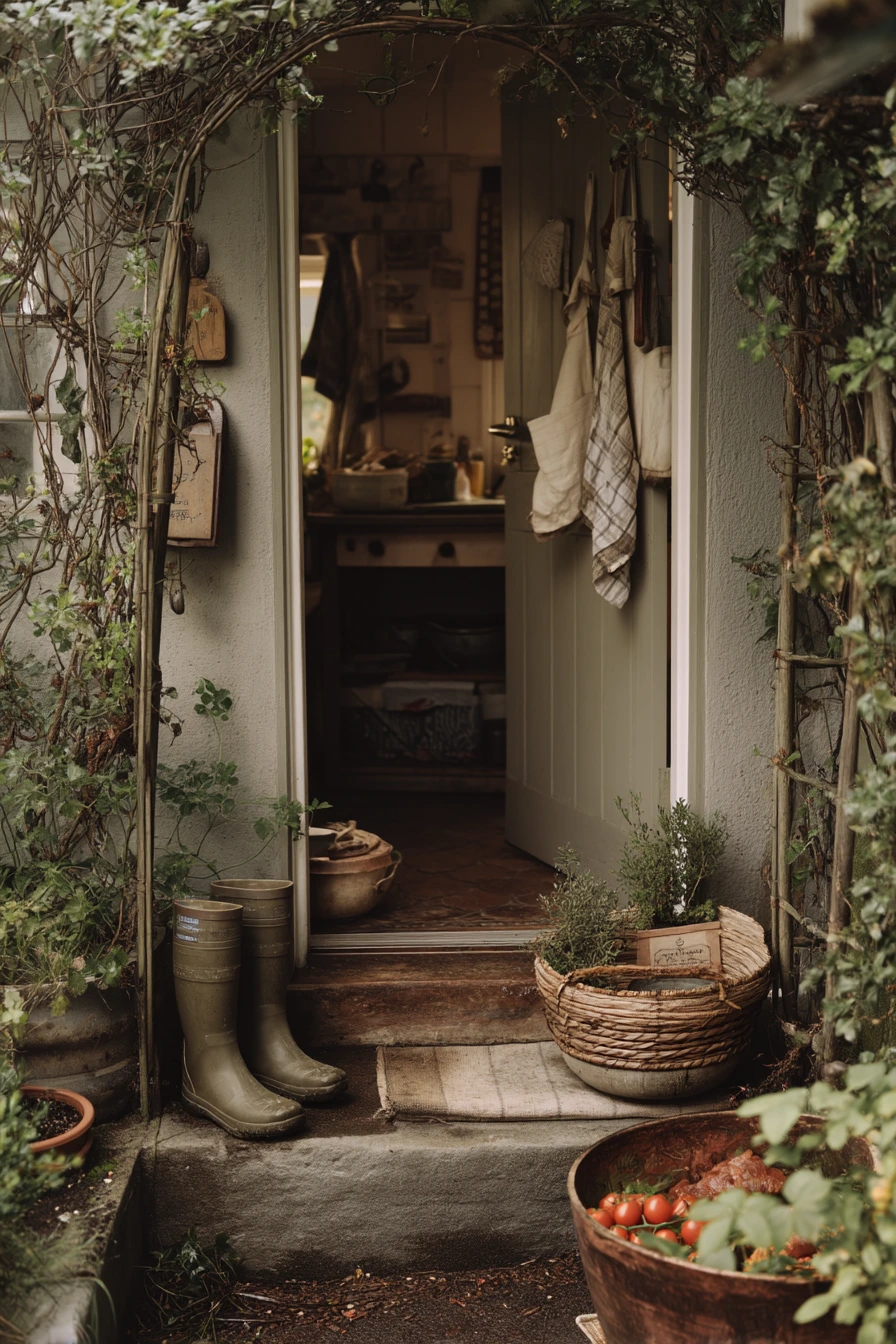 Kitchen Garden Trellis by the Back Door