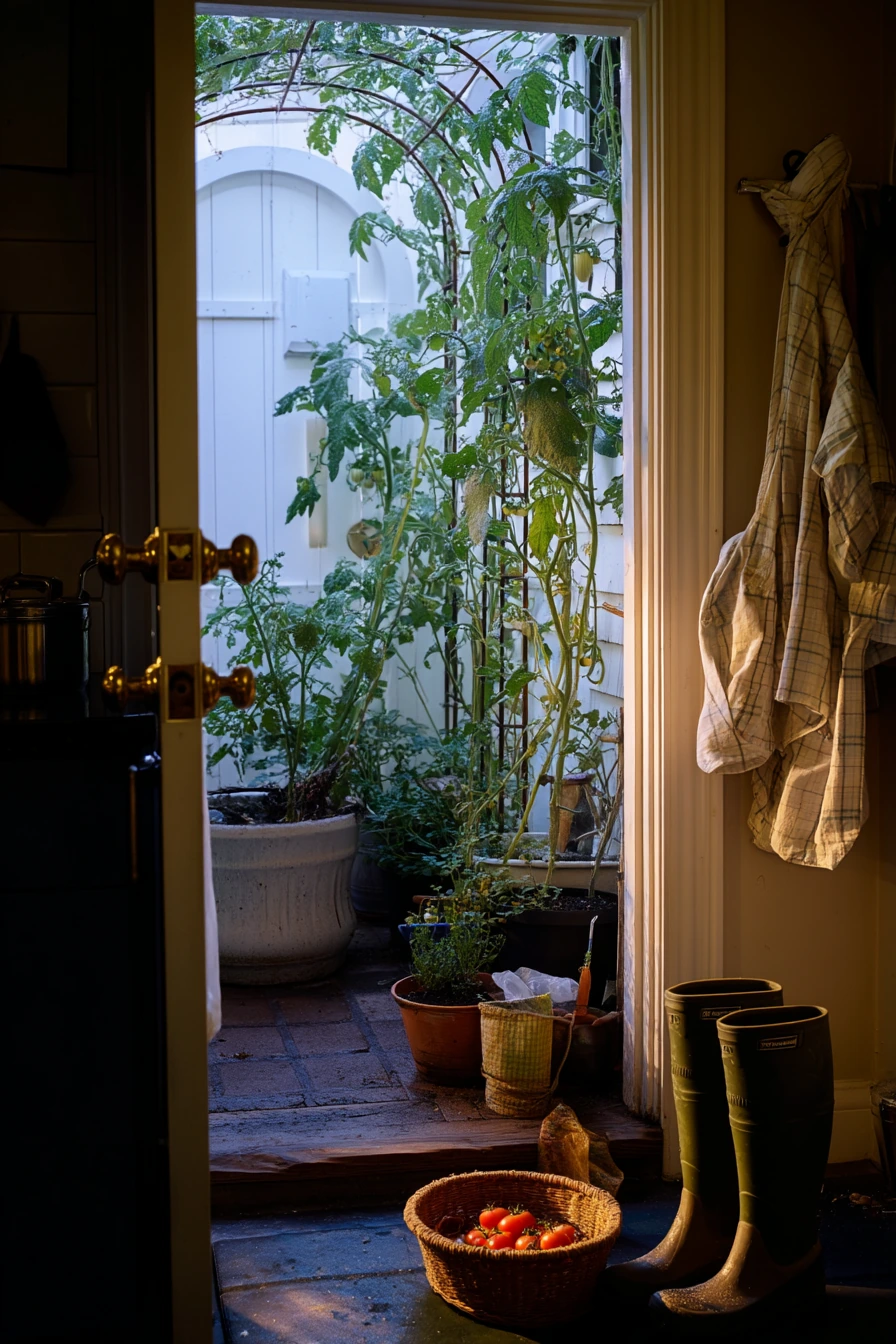 Kitchen Garden Trellis by the Back Door
