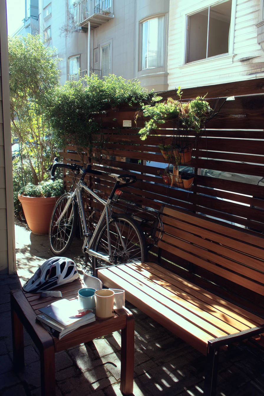 Privacy Trellis for a Shared Courtyard