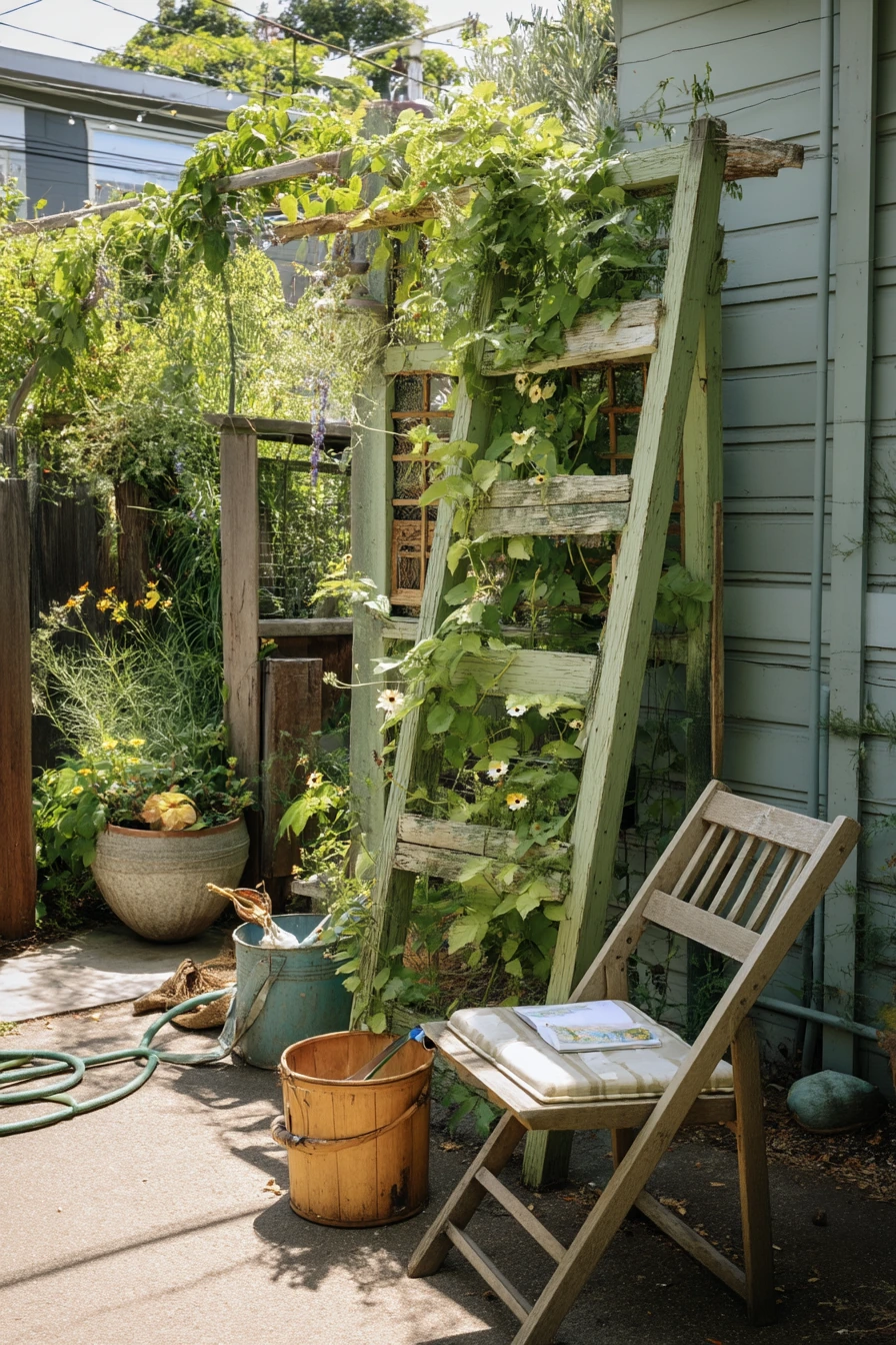 Budget Trellis from Reclaimed Lumber