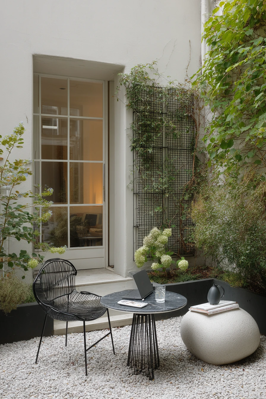 Modern Metal Trellis for a Clean Courtyard