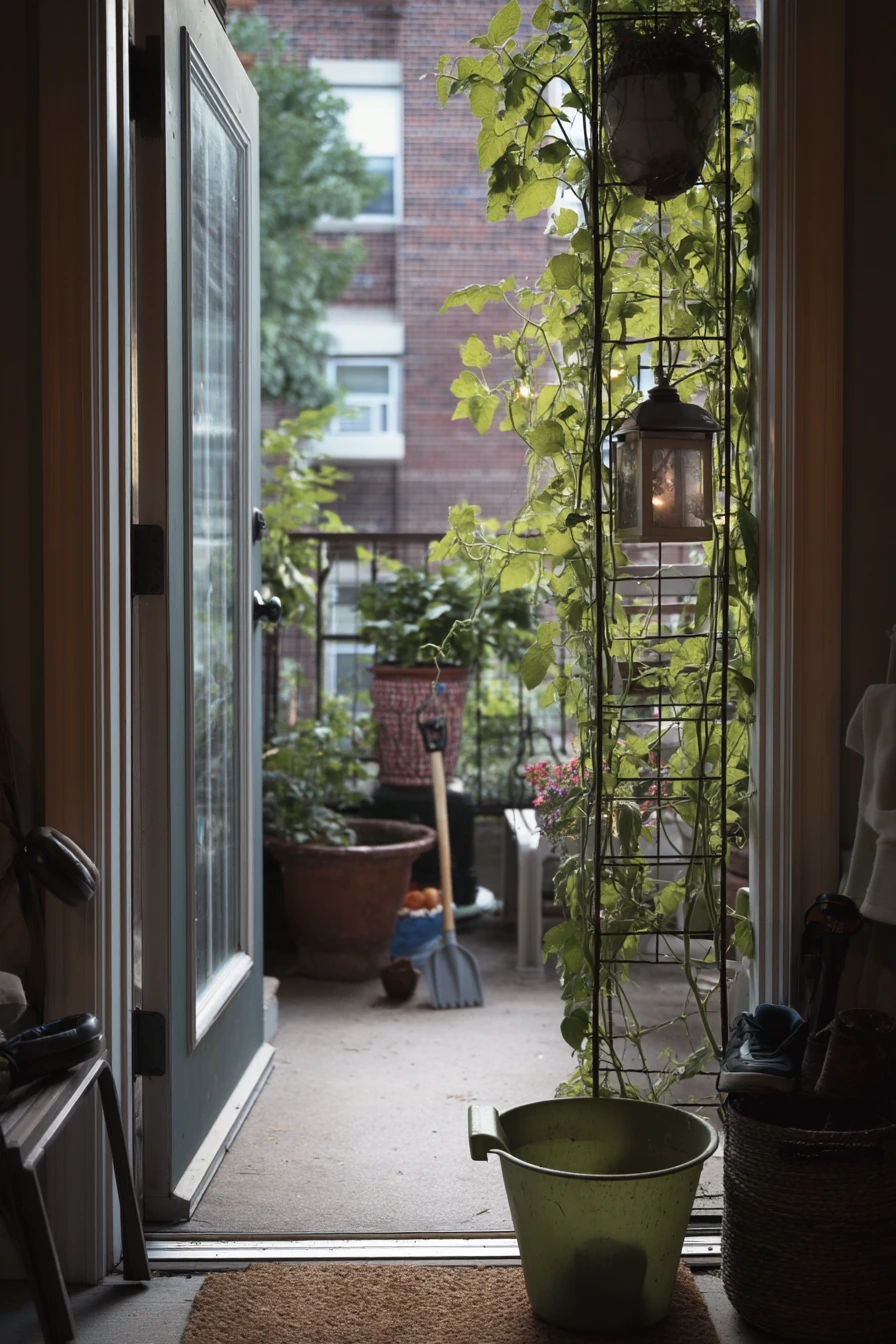 Renter-Friendly Trellis with Freestanding Planters