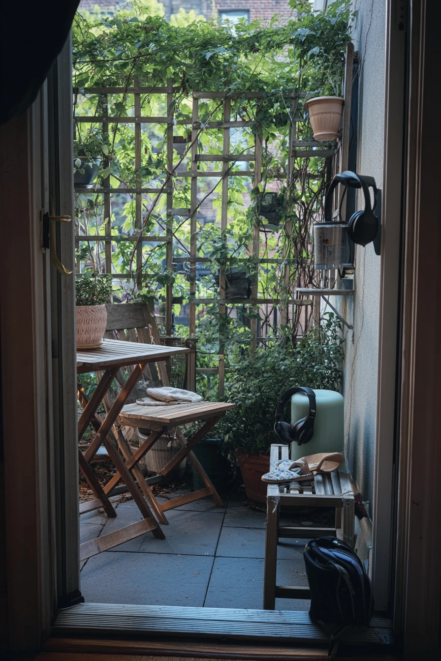 Renter-Friendly Trellis with Freestanding Planters