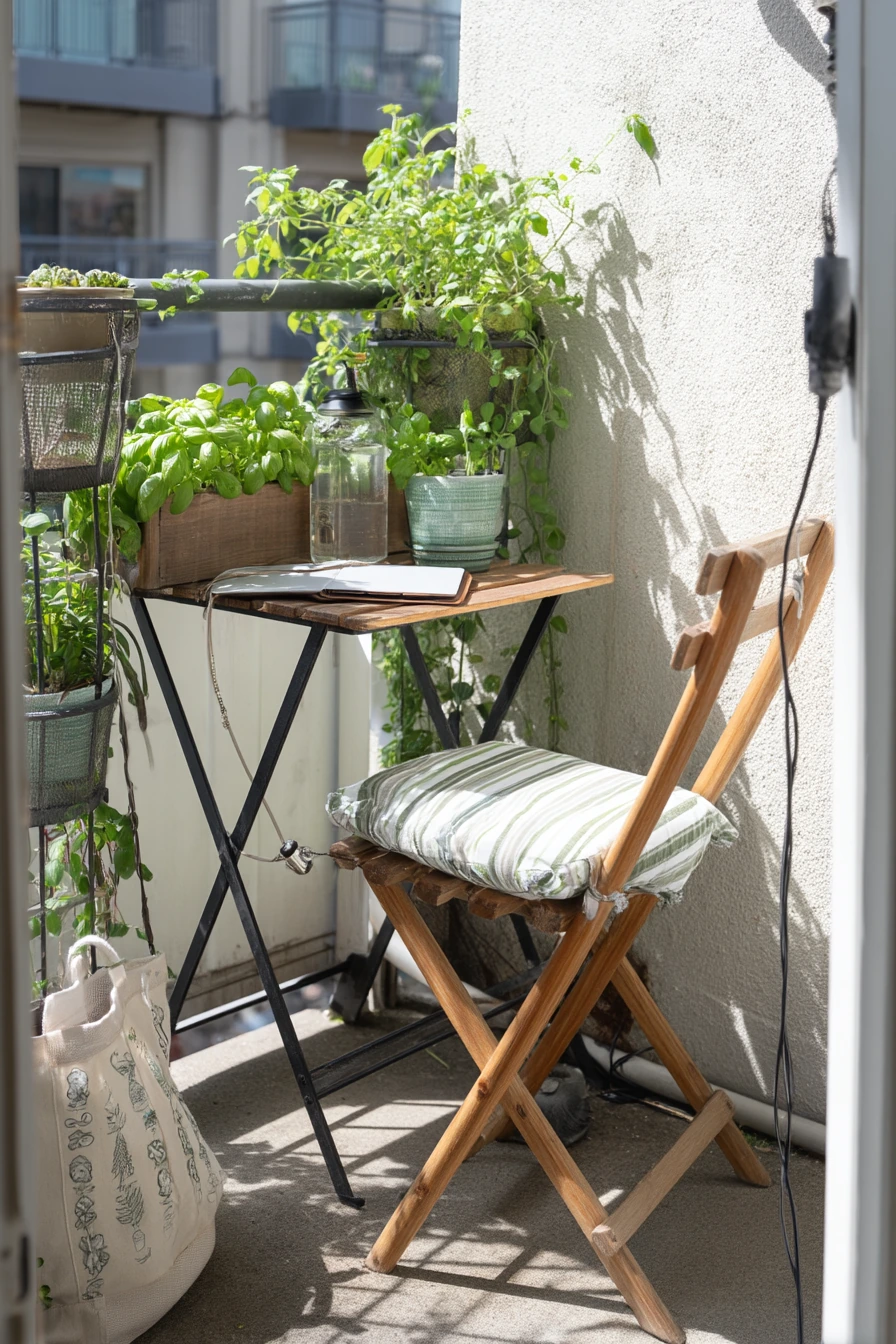 Small Balcony Trellis for Apartment Herbs