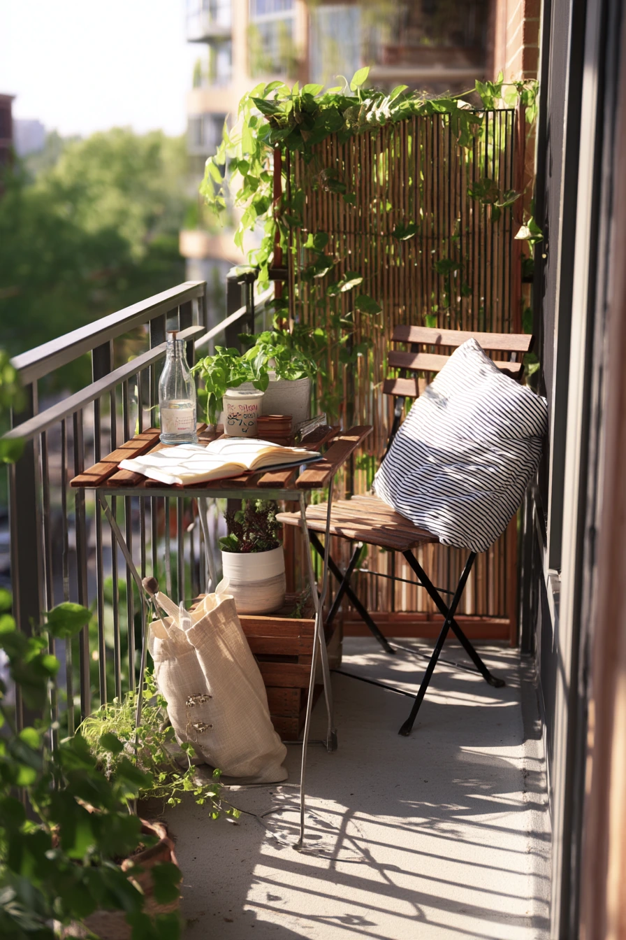 Small Balcony Trellis for Apartment Herbs