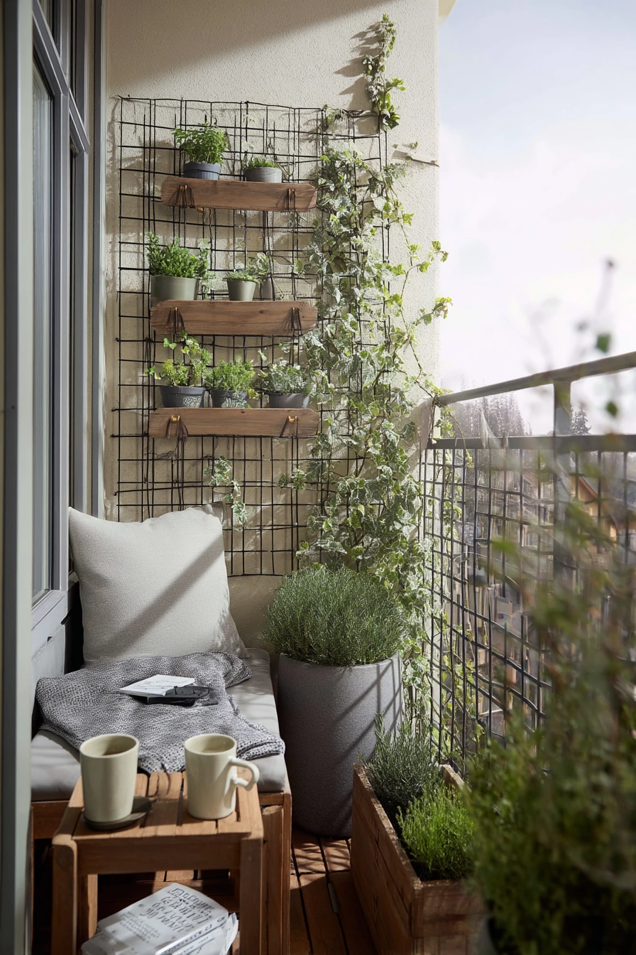 5. Small-Space Balcony Trellis