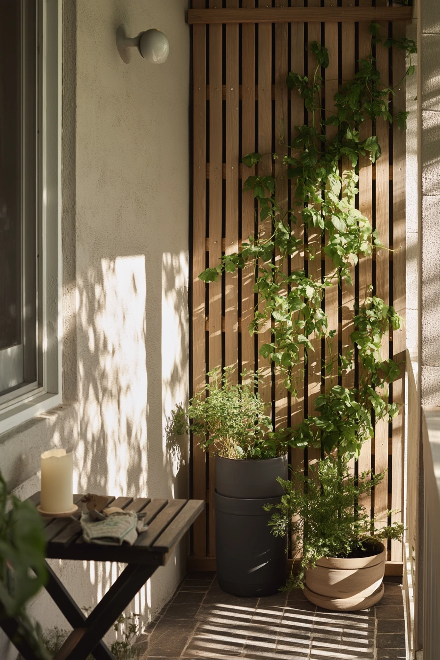 1. Narrow Patio Privacy Wall