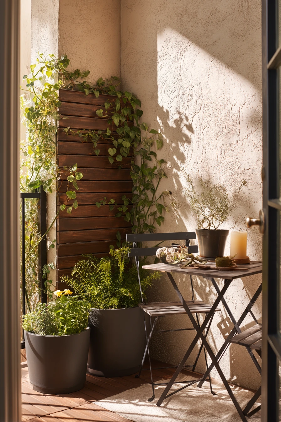 1. Narrow Patio Privacy Wall