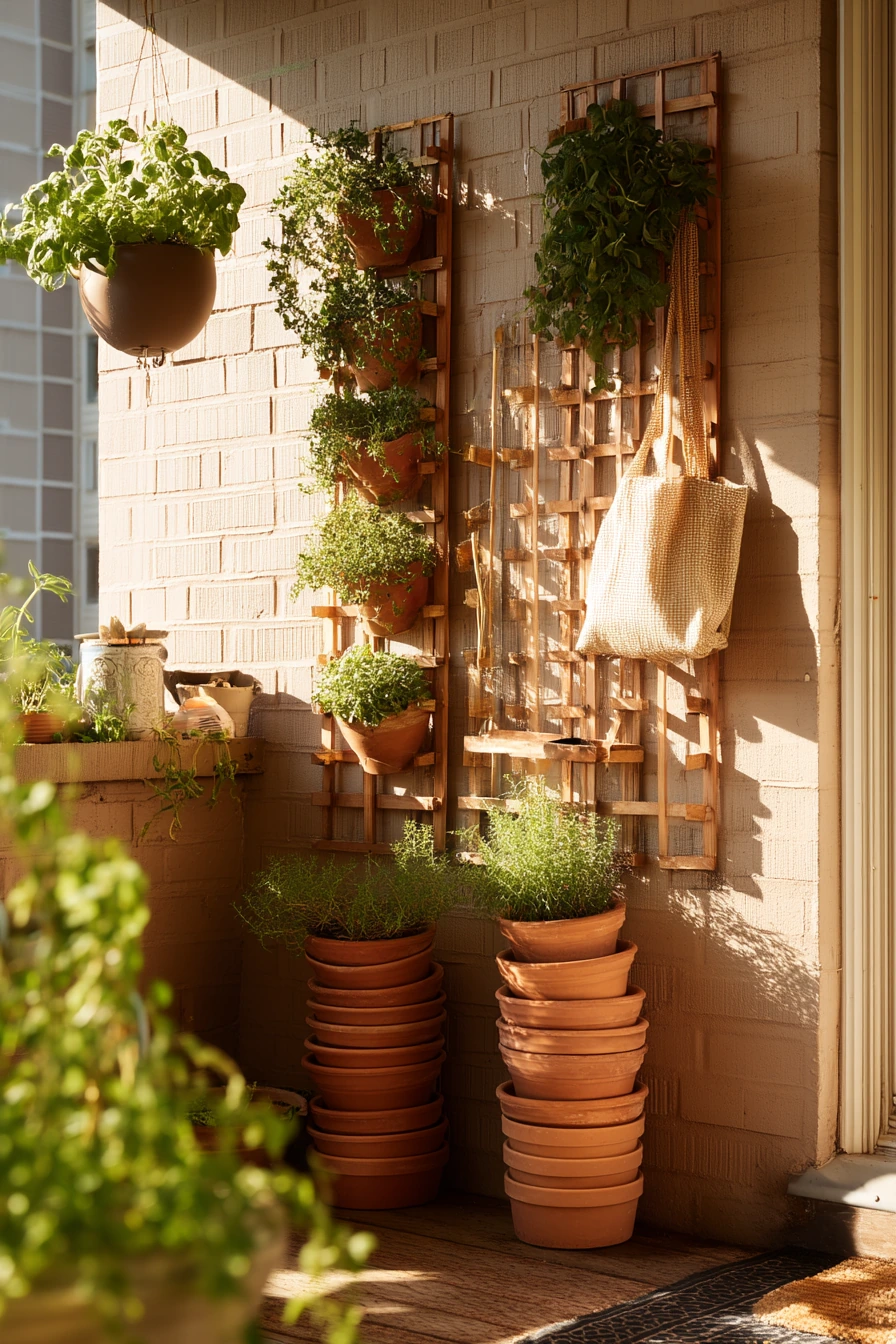 2. Budget Potted Garden Wall