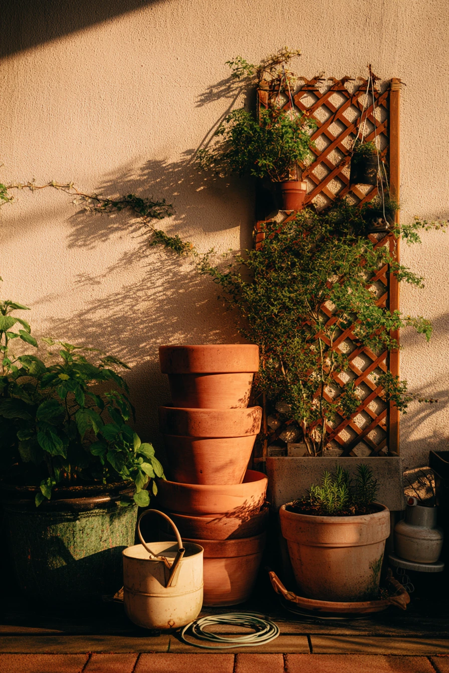 2. Budget Potted Garden Wall