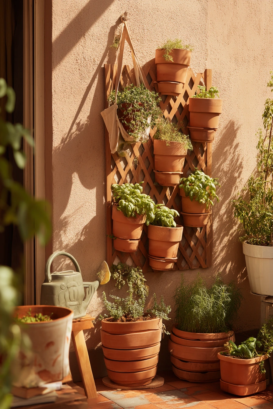 2. Budget Potted Garden Wall