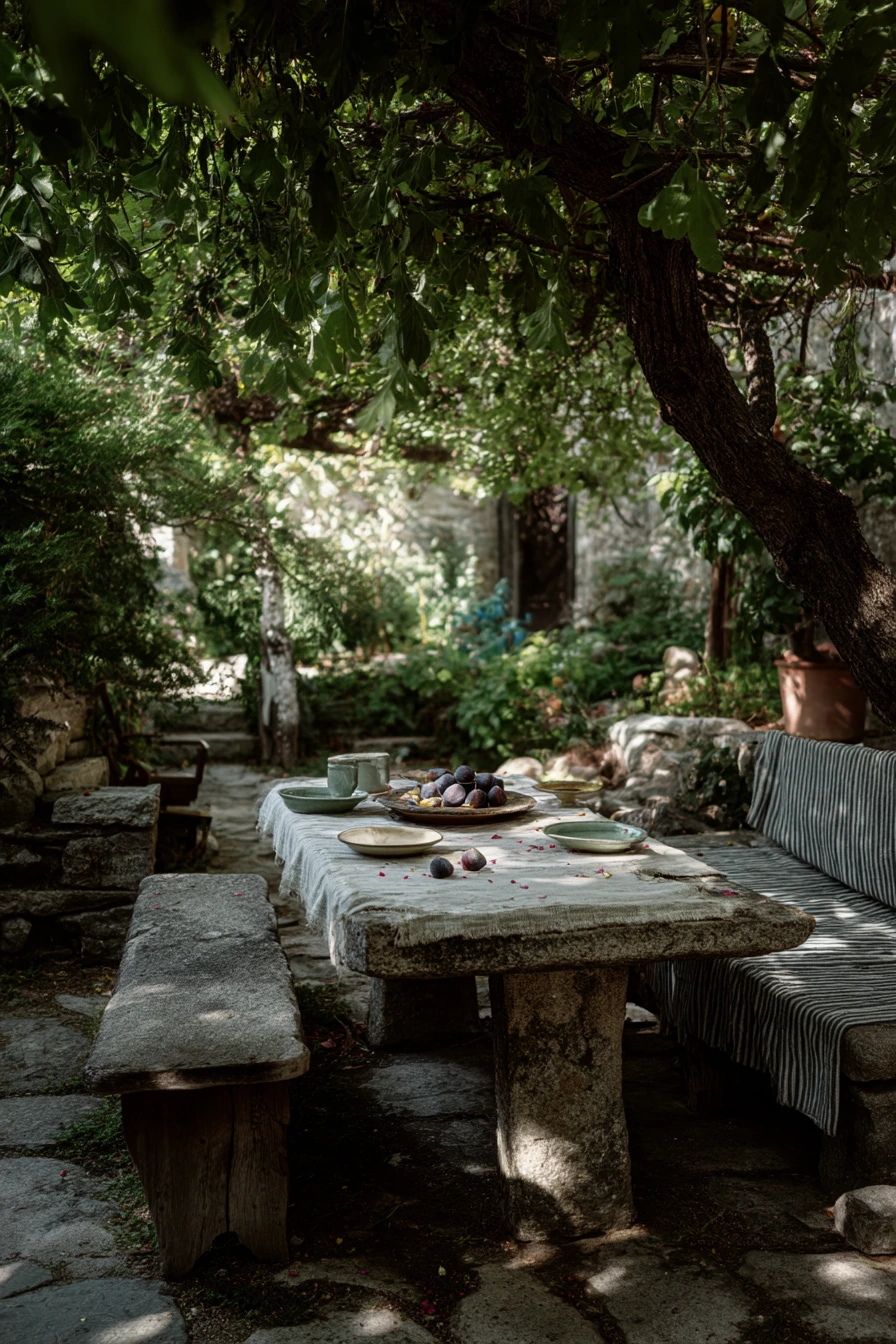 Family Breakfast in the Olive Shade