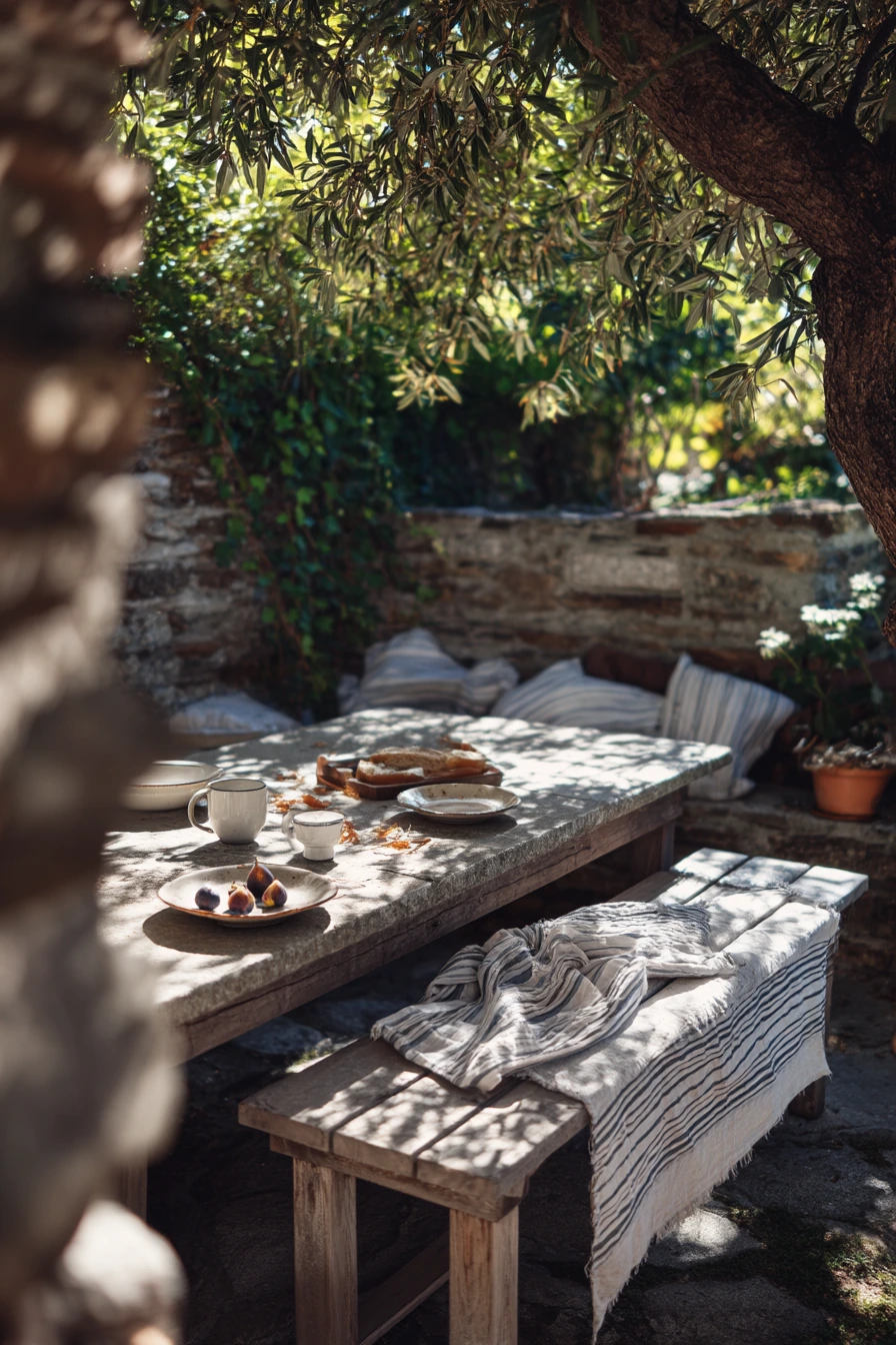 Family Breakfast in the Olive Shade