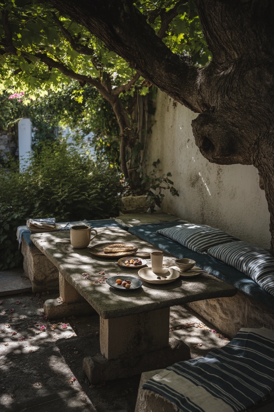 Family Breakfast in the Olive Shade