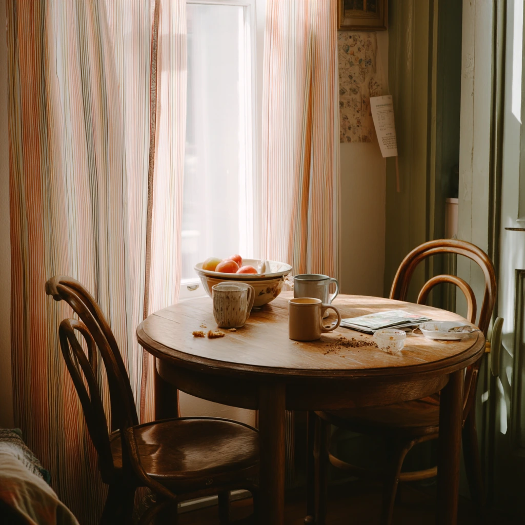 Morning Coffee in a Green Breakfast Room