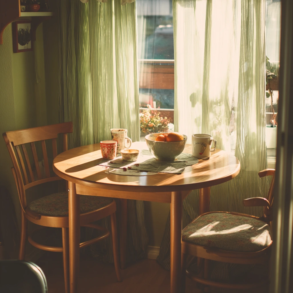 Morning Coffee in a Green Breakfast Room