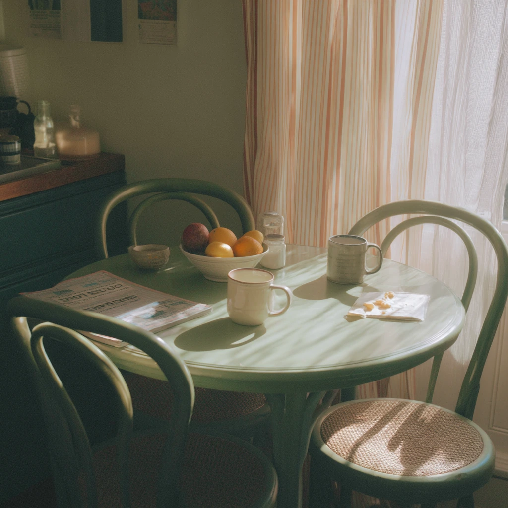Morning Coffee in a Green Breakfast Room