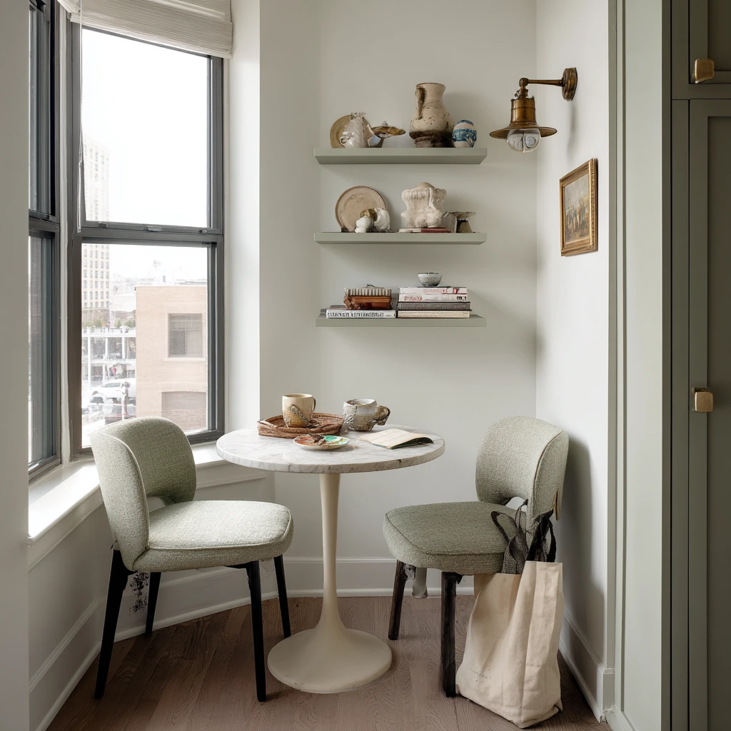Small-Space Green Dining Nook