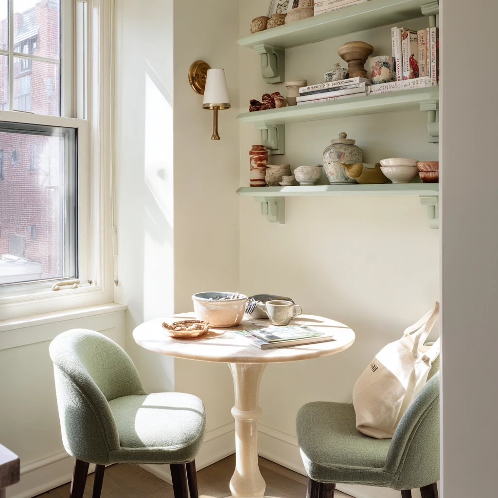 Small-Space Green Dining Nook
