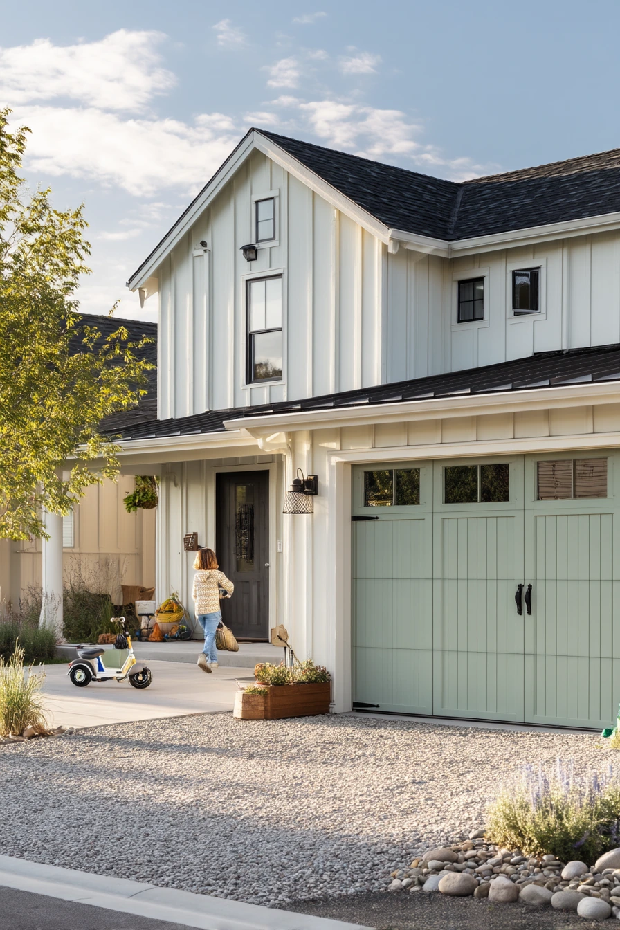 green garage door ideas
