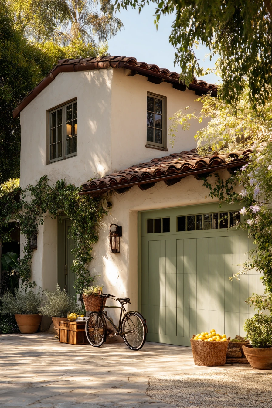 7. Mediterranean House With Painted Green Door
